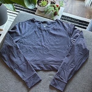 Banana Republic Dark Grey Long Sleeve Crop Top